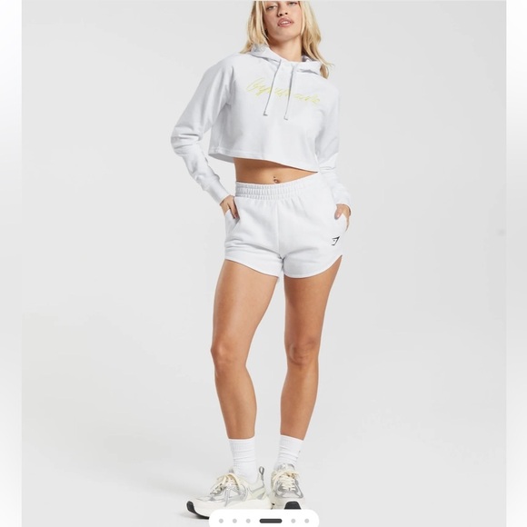 NWOT EMBROIDERED GRAPHIC CROPPED HOODIE - Picture 4 of 7